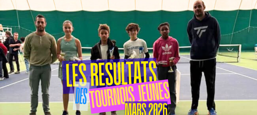 Résultats des tournois jeunes de mars&nbsp;2026